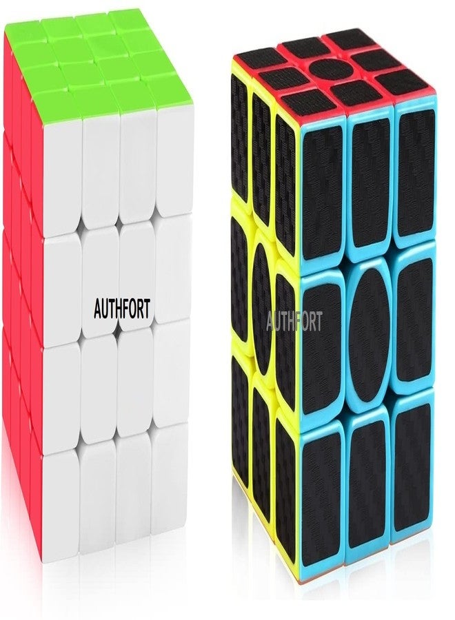 Authfort 3 x 3 Black Carbon Fiber Stickers and 4 X 4 High Speed Sticker Less Cube Combo Pack of 2 (2 Pieces) - Image 1